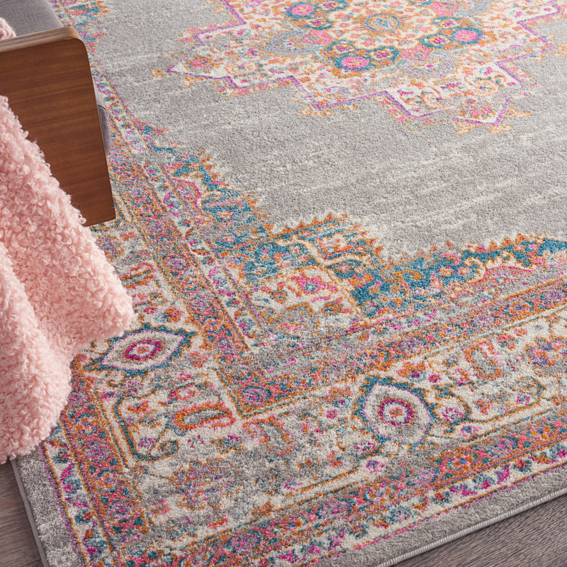 Mercury Row® Abbate Oriental Gray/Pink Area Rug & Reviews Wayfair